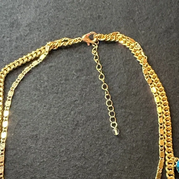 House of Harlow 1960 Gold Multicolor Gemstone Necklace